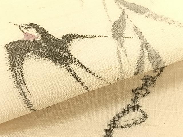 平和屋着物＊夏物　九寸名古屋帯　手描き　燕　正絹　逸品　CABK1364fb