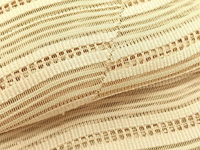 平和屋着物＊夏物　八寸名古屋帯　絽綴れ　よろけ縞　正絹　逸品　CABK1367fb