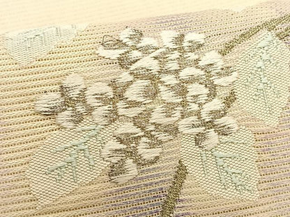 平和屋着物＊夏物　九寸開き名古屋帯　唐織　枝花文　金銀糸　正絹　逸品　CABK1370fb
