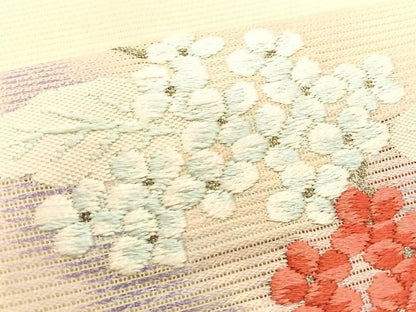平和屋着物＊夏物　九寸開き名古屋帯　唐織　枝花文　金銀糸　正絹　逸品　CABK1370fb