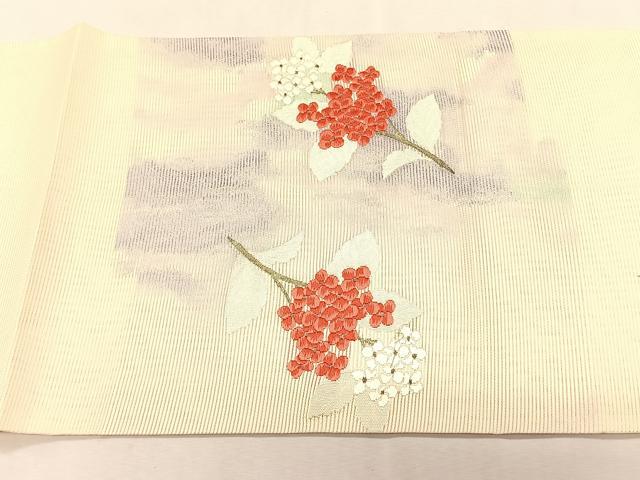 平和屋着物＊夏物　九寸開き名古屋帯　唐織　枝花文　金銀糸　正絹　逸品　CABK1370fb