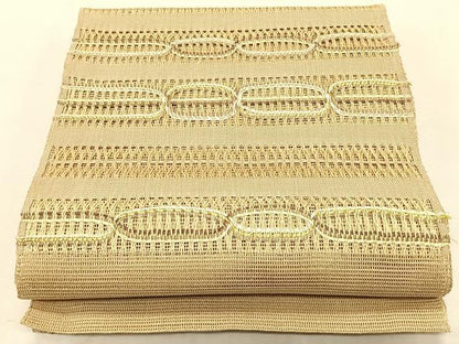 平和屋着物＊夏物　八寸名古屋帯　もじり織　横段文　金糸　正絹　逸品　CABK1371fb