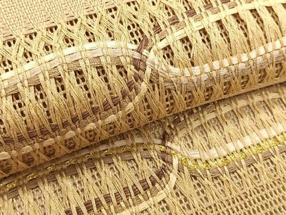 平和屋着物＊夏物　八寸名古屋帯　もじり織　横段文　金糸　正絹　逸品　CABK1371fb