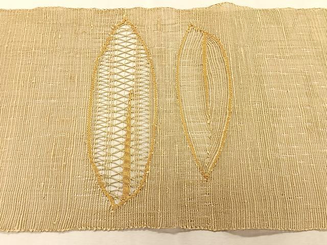 平和屋着物＊夏物　八寸名古屋帯　抽象文様　正絹　逸品　CABK1373fb