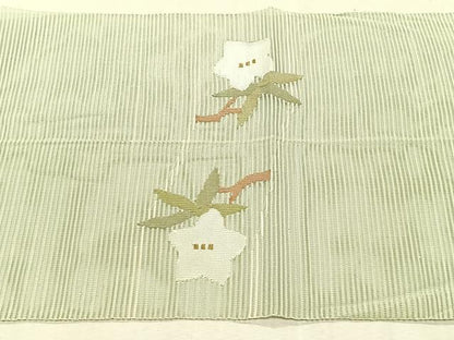 平和屋着物＊夏物　八寸名古屋帯　絽綴れ　流水枝花文　正絹　逸品　CABK1375fb