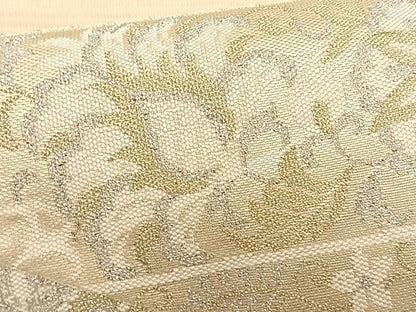 平和屋着物＊夏物　九寸名古屋帯　切嵌花唐草文　金銀糸　正絹　逸品　CABK1376fb