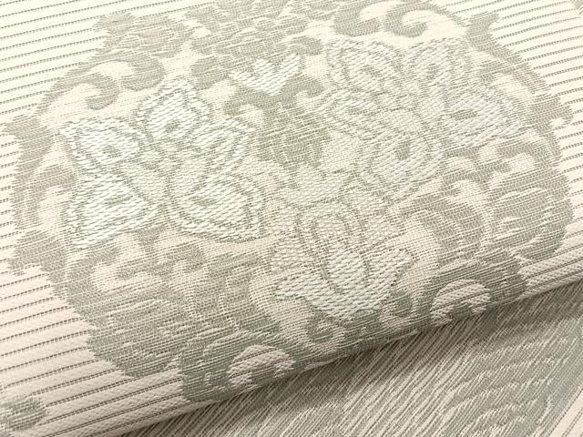 平和屋着物＊夏物　九寸名古屋帯　洋花唐草文　正絹　逸品　CABK1377fb