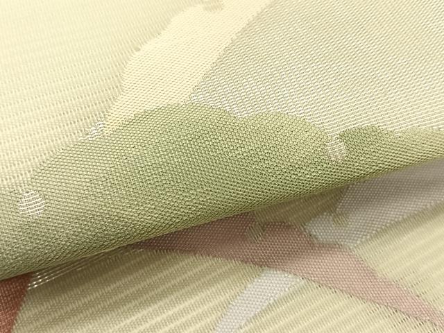 平和屋着物＊夏物　九寸名古屋帯　雪芝文　銀糸　正絹　逸品　CABK1379fb