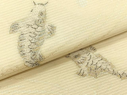 平和屋着物＊夏物　九寸名古屋帯　鯉立波文　金銀糸　正絹　逸品　CABK1380fb