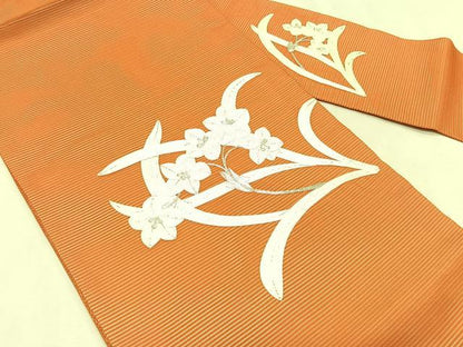 平和屋着物＊夏物　九寸名古屋帯　駒刺繍　草花文　正絹　逸品　CABK1387fb