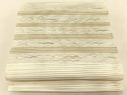 平和屋着物＊夏物　八寸名古屋帯　絽綴れ　横段文　金糸　正絹　逸品　CABK1388fb
