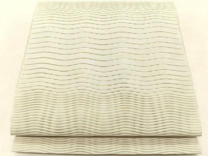平和屋着物＊夏物　八寸名古屋帯　絽綴れ　よろけ縞　正絹　逸品　CABK1390fb