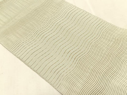 平和屋着物＊夏物　八寸名古屋帯　絽綴れ　よろけ縞　正絹　逸品　CABK1390fb