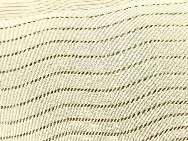平和屋着物＊夏物　八寸名古屋帯　絽綴れ　よろけ縞　正絹　逸品　CABK1390fb