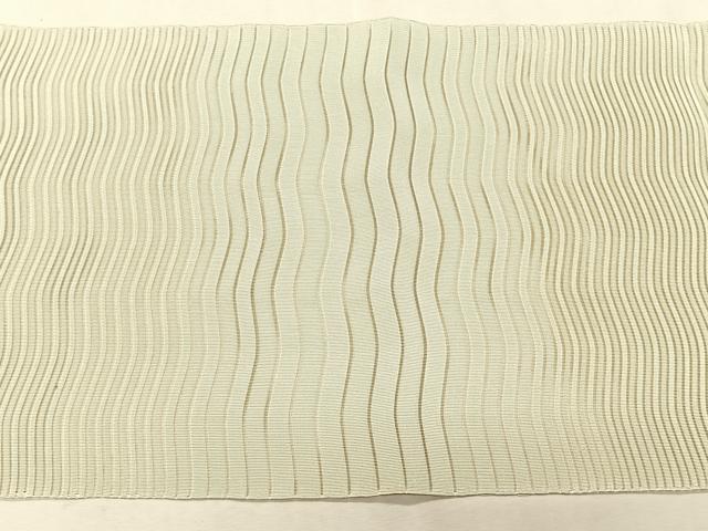 平和屋着物＊夏物　八寸名古屋帯　絽綴れ　よろけ縞　正絹　逸品　CABK1390fb