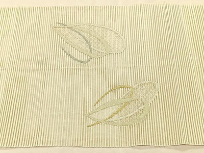 平和屋着物＊夏物　八寸名古屋帯　絽綴れ　舞花文　金銀糸　正絹　逸品　CABK1396fb