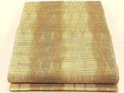 平和屋着物＊夏物　八寸名古屋帯　変わり縞　金糸　正絹　逸品　CABK1397fb