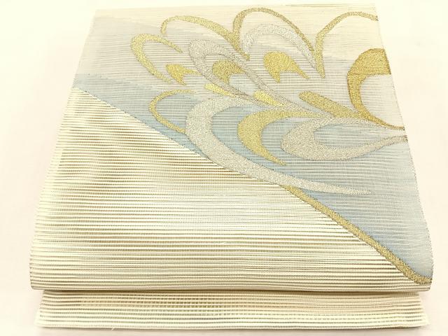 平和屋着物＊夏物　八寸名古屋帯　絽綴れ　抽象文様　金銀糸　正絹　逸品　CABK1398fb