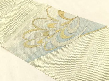 平和屋着物＊夏物　八寸名古屋帯　絽綴れ　抽象文様　金銀糸　正絹　逸品　CABK1398fb