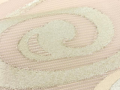 平和屋着物＊夏物　九寸名古屋帯　唐草文　銀糸　正絹　逸品　CABK1405fb
