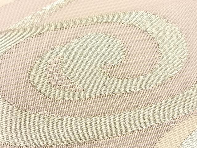平和屋着物＊夏物　九寸名古屋帯　唐草文　銀糸　正絹　逸品　CABK1405fb