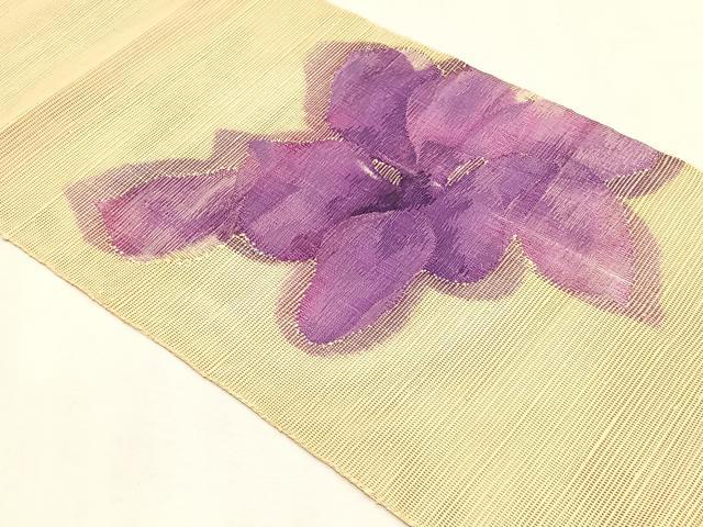 平和屋着物＊夏物　八寸名古屋帯　舞花文　正絹　逸品　CABK1406fb