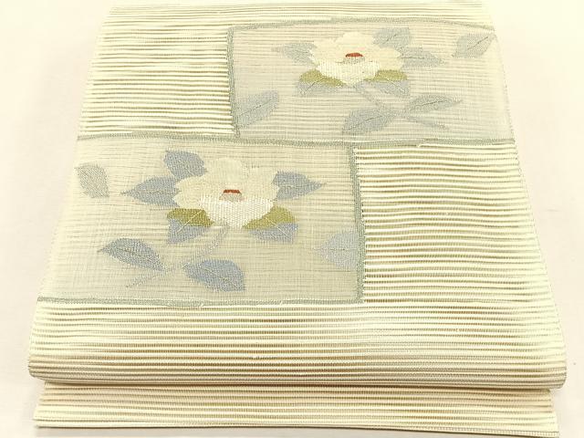 平和屋着物＊夏物　八寸名古屋帯　絽綴れ　枝椿文　正絹　逸品　CABK1413fb