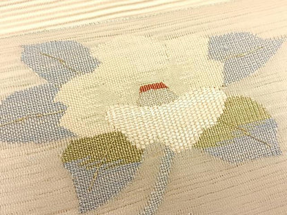 平和屋着物＊夏物　八寸名古屋帯　絽綴れ　枝椿文　正絹　逸品　CABK1413fb