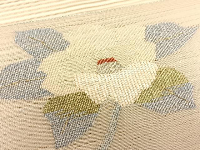 平和屋着物＊夏物　八寸名古屋帯　絽綴れ　枝椿文　正絹　逸品　CABK1413fb