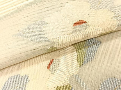 平和屋着物＊夏物　八寸名古屋帯　絽綴れ　枝椿文　正絹　逸品　CABK1413fb