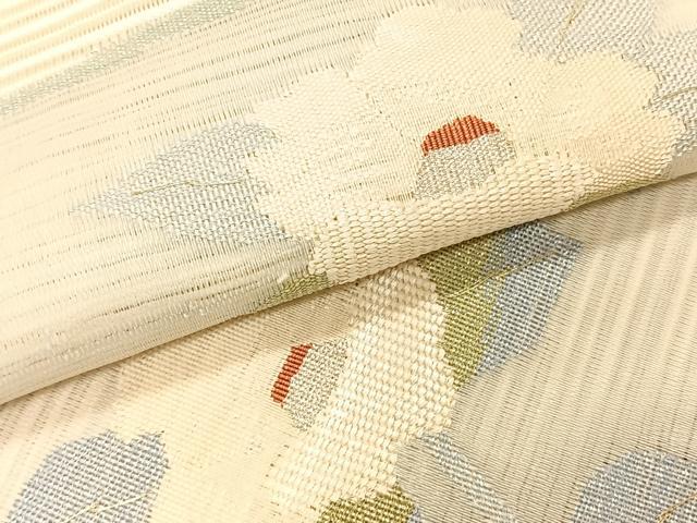 平和屋着物＊夏物　八寸名古屋帯　絽綴れ　枝椿文　正絹　逸品　CABK1413fb