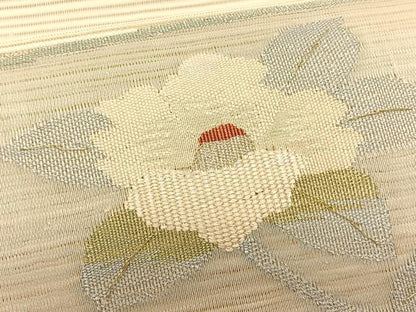 平和屋着物＊夏物　八寸名古屋帯　絽綴れ　枝椿文　正絹　逸品　CABK1413fb
