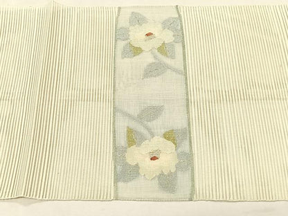 平和屋着物＊夏物　八寸名古屋帯　絽綴れ　枝椿文　正絹　逸品　CABK1413fb