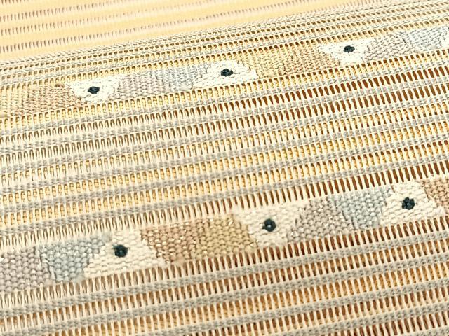 平和屋着物＊夏物　八寸名古屋帯　絽綴れ　横段文　金銀糸　正絹　逸品　CABK1414fb