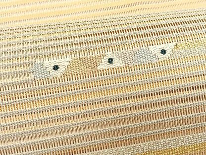 平和屋着物＊夏物　八寸名古屋帯　絽綴れ　横段文　金銀糸　正絹　逸品　CABK1414fb