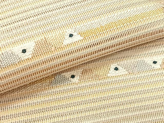 平和屋着物＊夏物　八寸名古屋帯　絽綴れ　横段文　金銀糸　正絹　逸品　CABK1414fb