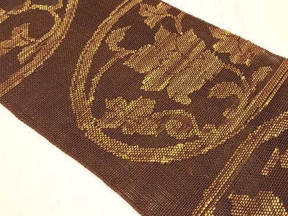 平和屋着物＊夏物　八寸名古屋帯　更紗花唐草文　正絹　逸品　CABK1416fb