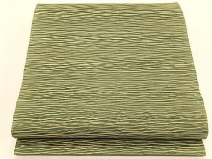 平和屋着物＊夏物　八寸名古屋帯　絽綴れ　よろけ縞　正絹　逸品　CABK1420fb