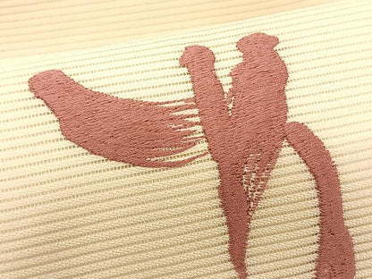 平和屋着物＊夏物　九寸名古屋帯　総刺繍　抽象文様　正絹　逸品　CABK1424fb