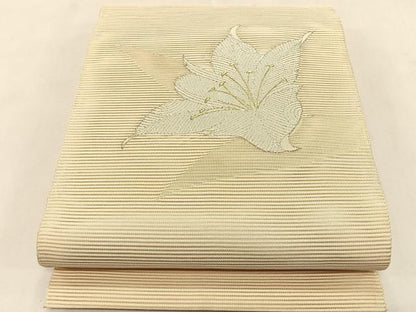 平和屋着物＊夏物　八寸名古屋帯　絽綴れ　草花文　金銀糸　正絹　逸品　CABK1425fb