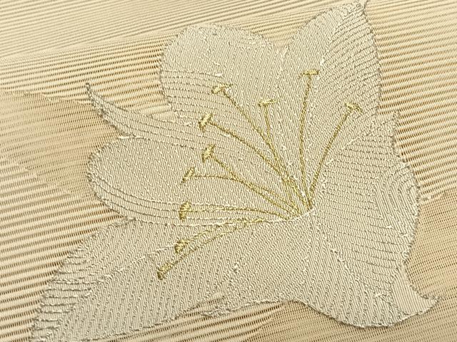 平和屋着物＊夏物　八寸名古屋帯　絽綴れ　草花文　金銀糸　正絹　逸品　CABK1425fb