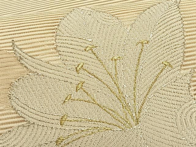 平和屋着物＊夏物　八寸名古屋帯　絽綴れ　草花文　金銀糸　正絹　逸品　CABK1425fb