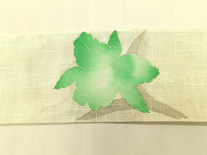 平和屋着物＊夏物　八寸名古屋帯　草花文　銀糸　CABK1426fb