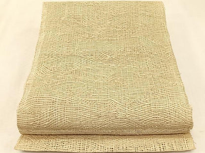平和屋着物＊夏物　八寸名古屋帯　立波文　正絹　逸品　CABK1427fb