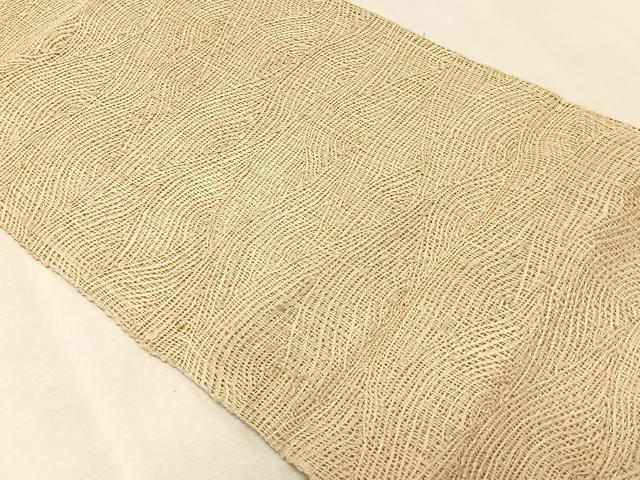 平和屋着物＊夏物　八寸名古屋帯　立波文　正絹　逸品　CABK1427fb
