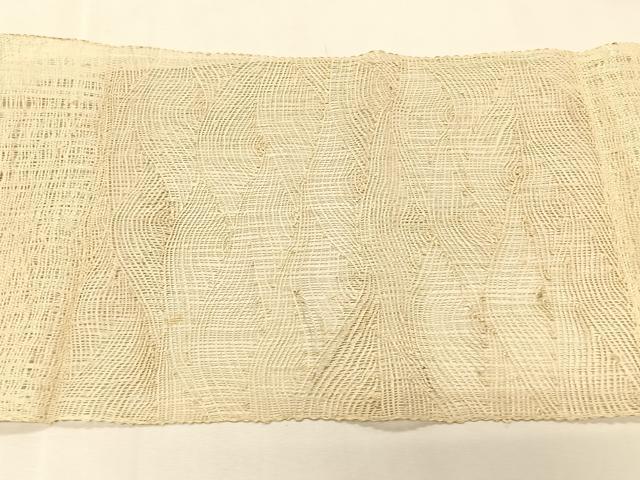 平和屋着物＊夏物　八寸名古屋帯　立波文　正絹　逸品　CABK1427fb