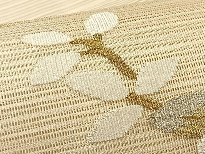 平和屋着物＊夏物　八寸名古屋帯　絽綴れ　枝花文　正絹　逸品　CABK1430fb