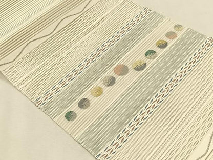 平和屋着物＊夏物　八寸名古屋帯　絽綴れ　抽象文様　金銀糸　正絹　逸品　CABK1431fb