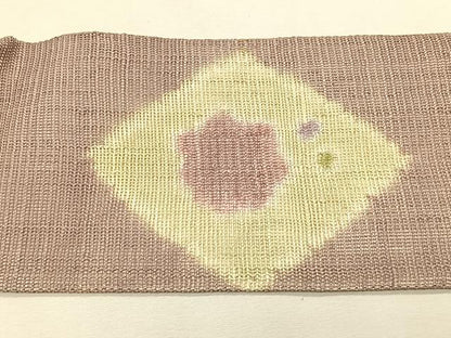 平和屋着物＊夏物　九寸名古屋帯　菱花文　正絹　逸品　CABK1433fb