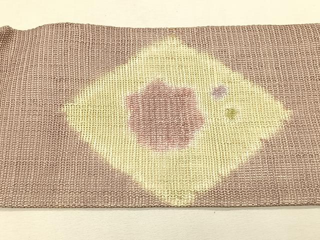 平和屋着物＊夏物　九寸名古屋帯　菱花文　正絹　逸品　CABK1433fb